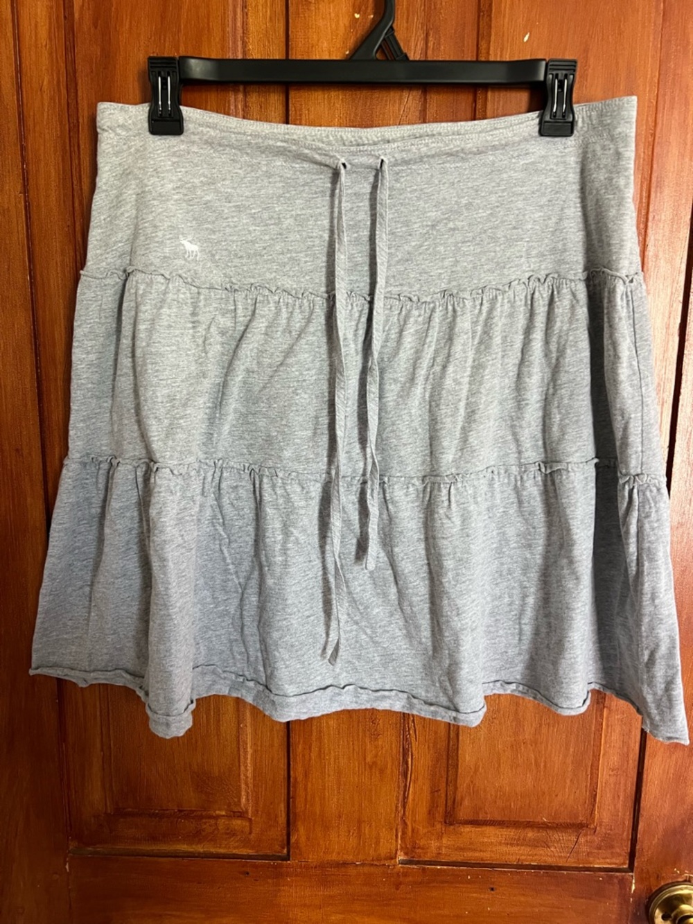 Abercrombie & Fitch Light Gray Tiered Drawstring Skirt